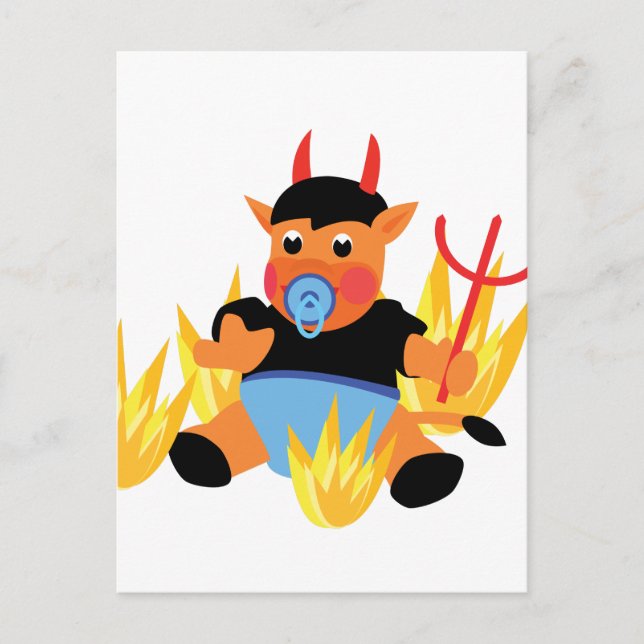 Carte Postale bébé diable (Devant)