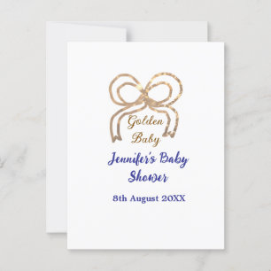 Carte Postale Bébé d'or arc bleu royal baby shower
