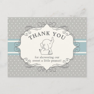 Carte Postale Bébé éléphant adorable   Remerciements pour la bab