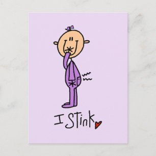 Carte Postale Bébé Fille Je Pues T-shirts et Cadeaux