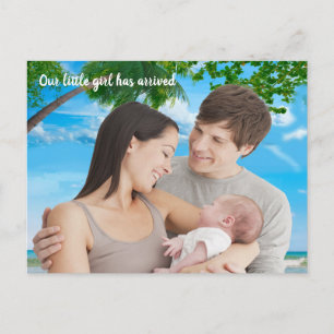 Carte Postale Bébé fille Noël d'été Photo de remerciement