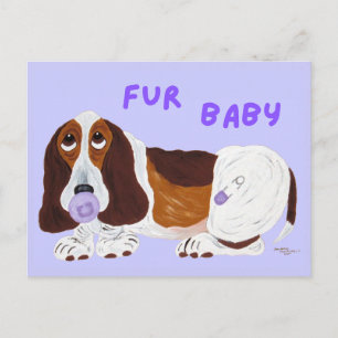 Carte Postale Bébé Fourrure Puppy Basset Hound 