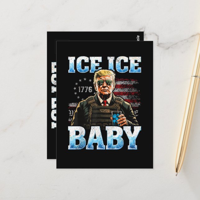 Carte Postale Bébé Glace Drôle Trump (Devant/Arrière en situation)