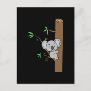 Carte Postale Bébé koala mignon grimpant un eucalyptus
