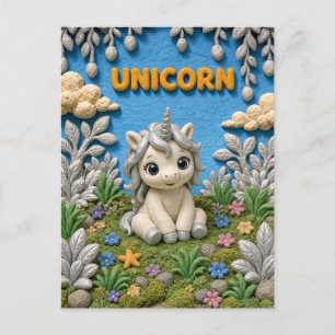 Carte Postale Bébé Licorne Mignonne, Mythique
