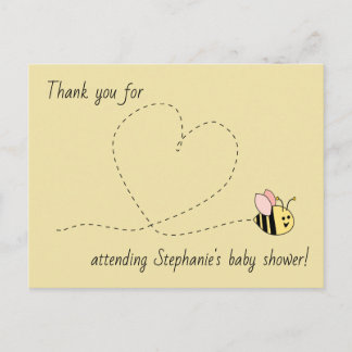 Carte Postale Bébé Merci de fille d'abeille