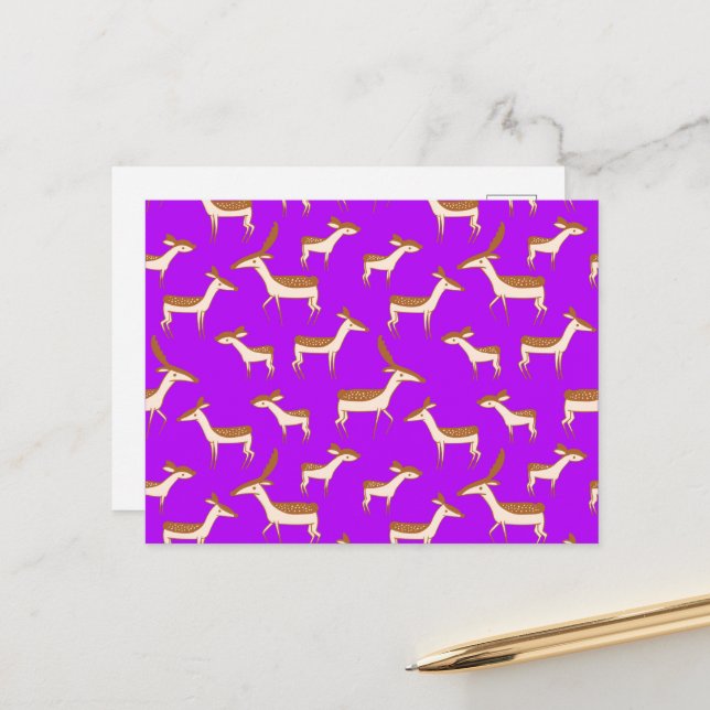 Carte Postale Bébé mignon cerf et famille (Devant/Arrière en situation)