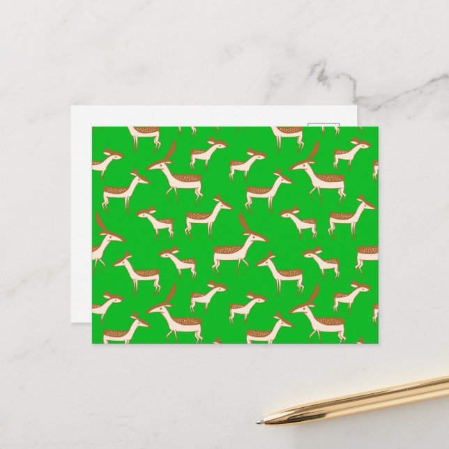 Carte Postale Bébé mignon cerf et famille (Devant/Arrière en situation)