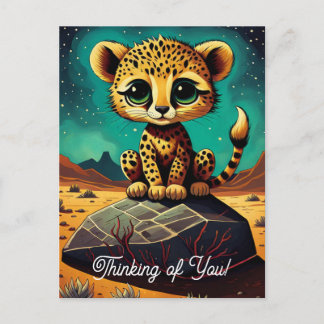 Carte Postale Bébé mignon Leopard Penser à vous