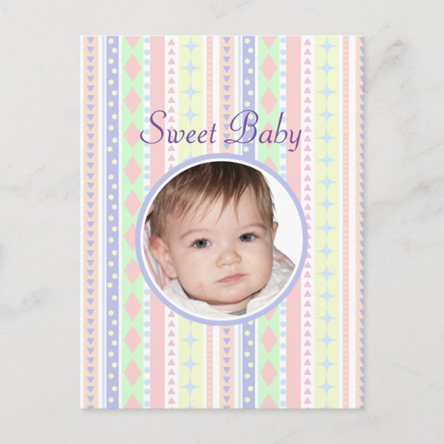 Carte Postale Bébé mignon Pastel Imprimer (Devant)