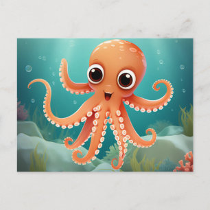 Carte Postale Bébé mignon poulpe
