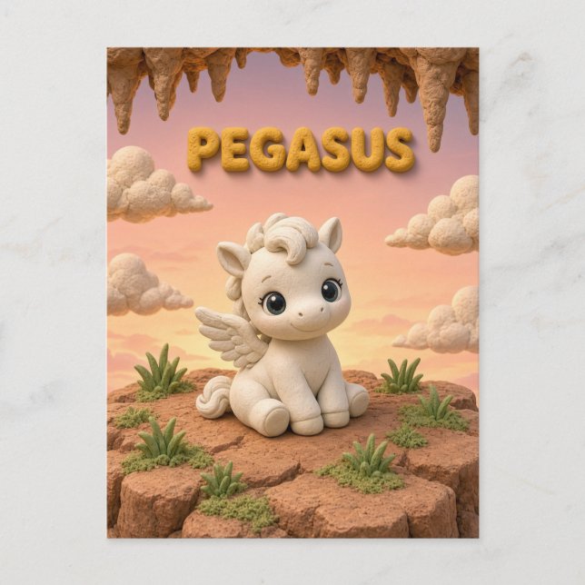Carte Postale Bébé Pégase Mignon, Mythique (Devant)