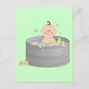 Carte Postale Bébé pendant le bain