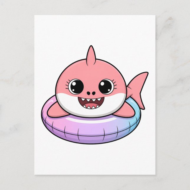 Carte Postale Bébé Requin Mignon Avec Flotteur | Enfants (Devant)
