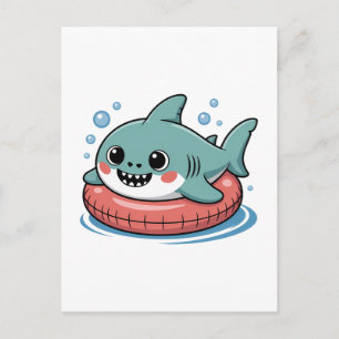 Carte Postale Bébé Requin Mignon Avec Flotteur Enfants