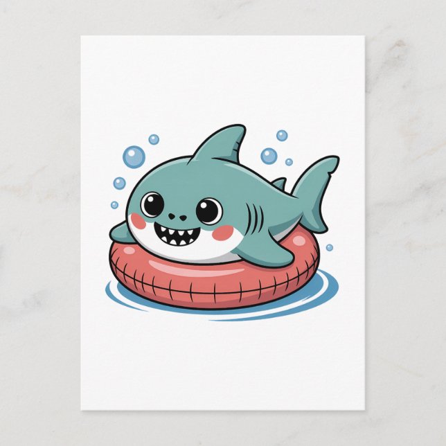 Carte Postale Bébé Requin Mignon Avec Flotteur | Enfants (Devant)