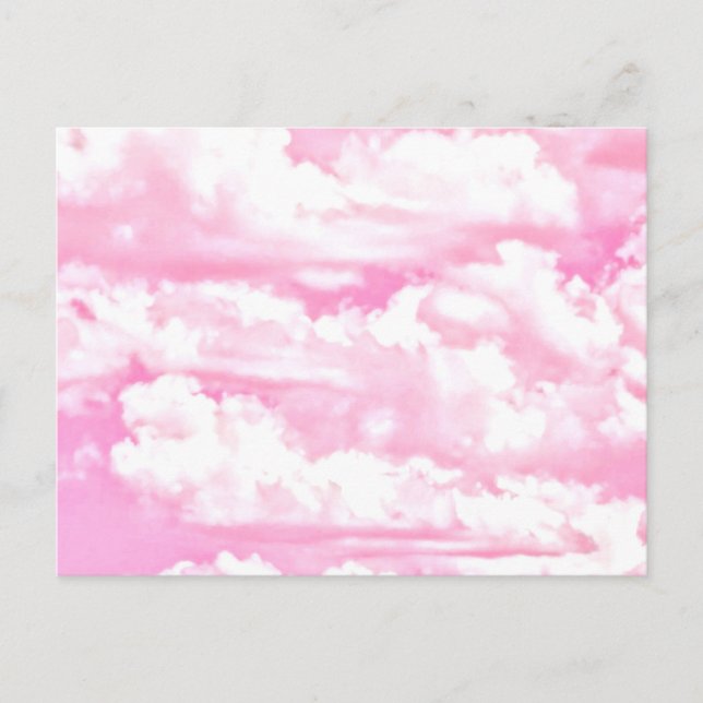 Carte Postale Bébé Rose Joyeux Nuages Décor (Devant)