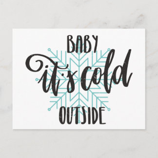 Carte Postale Bébé Son Flocon De Neige Froid À L'Extérieur - Let