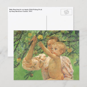 Carte Postale Bébé tendant la main vers une pomme de Mary Cassat
