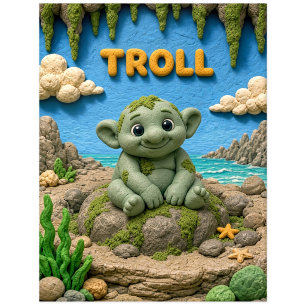 Carte Postale Bébé Troll Mignon, Mythique