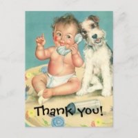 Bébé Vintage Parlant au Téléphone Chien Merci