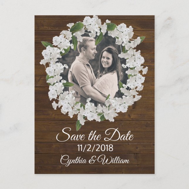 Carte Postale Bébés Respiration Wreath Wedding Save Date (Devant)