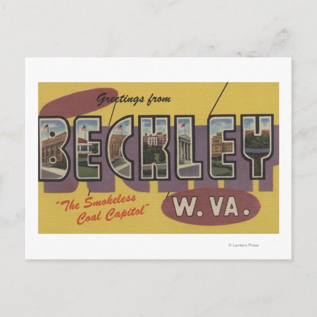 Carte Postale Beckley, Virginie-Occidentale - Grandes Scènes (Devant)