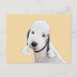 Carte Postale Bedlington Terrier Peinture - Art Chien original