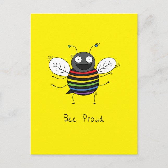 Carte Postale Bee Fier Gay pride LGBTQ Bee (Devant)