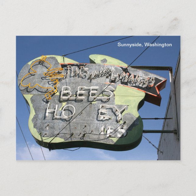 Carte Postale Bee Sign- Sunnyside, Washington (Devant)