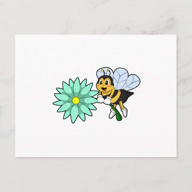 Carte Postale Bee with flower.PNG (Devant)
