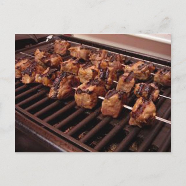 Carte Postale Beef Kabobs on Grill Card (Devant)