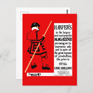Carte Postale Beefeater, magazine du poster vintage Harper
