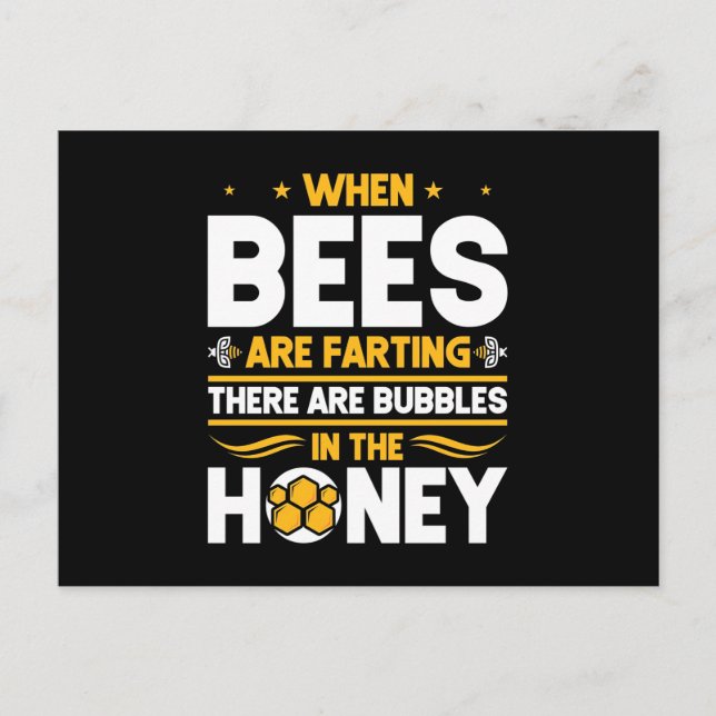 Carte Postale Beekeeper Gift | When Bees Are Farting (Devant)