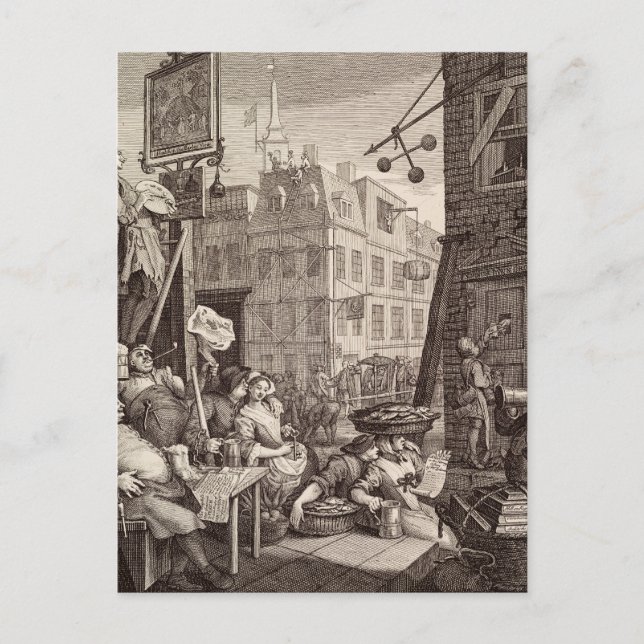 Carte Postale Beer Street par William Hogarth (Devant)