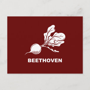 Carte Postale Beethoven Beets Fun typographie, moderne minimalis