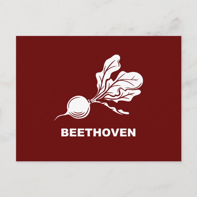 Carte Postale Beethoven Beets Fun typographie, moderne minimalis (Devant)