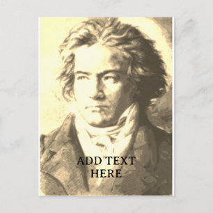 Carte Postale Beethoven En Sepia Texte Personnalisé