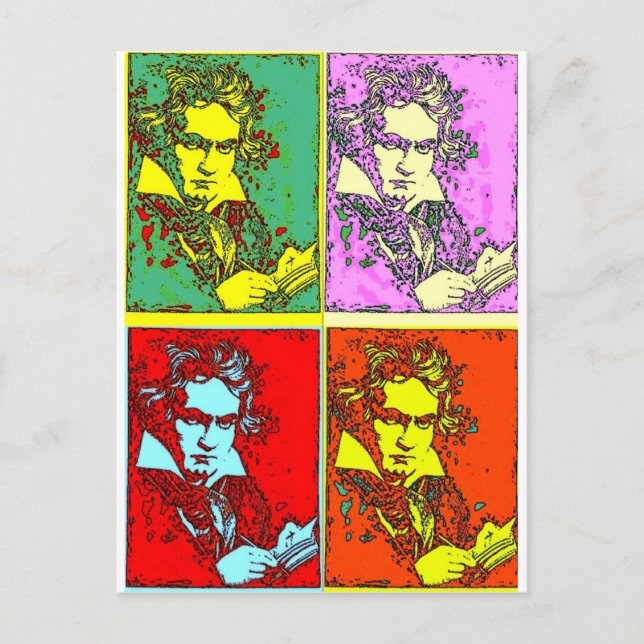 Carte Postale Beethoven pop-art (Devant)