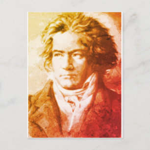 Carte Postale Beethoven Sepia Vintage