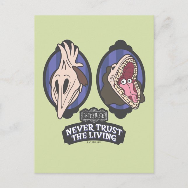 Carte Postale Beetlejuice | Maitlands "Never Trust The Living" (Devant)