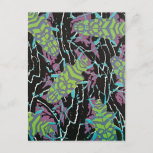 Carte Postale Beetles de pochoir Art Déco vintage dans le jardin