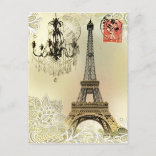 Carte Postale beijal lace chandelier eiffel