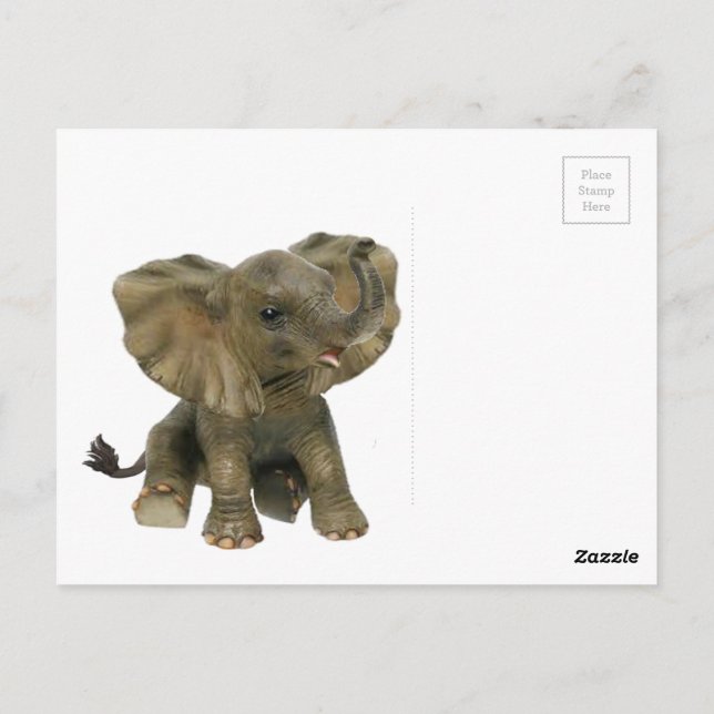Carte Postale Bel Éléphant de Babé d'Afrique (Dos)
