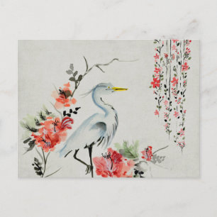 Carte Postale bel oiseau de grue asiatique