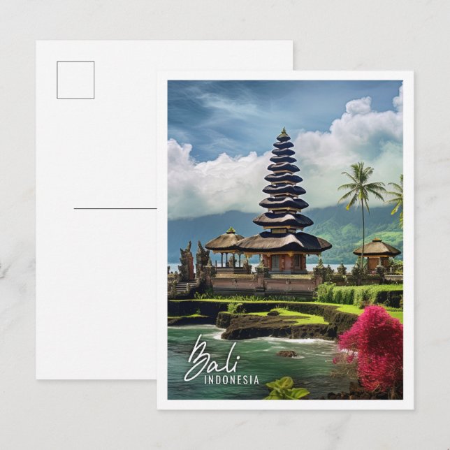 Carte Postale Bel Temple Bali Indonésie (Devant / Derrière)