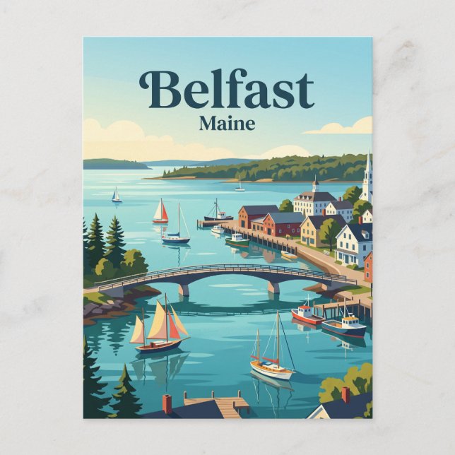 Carte Postale Belfast, Maine (Devant)