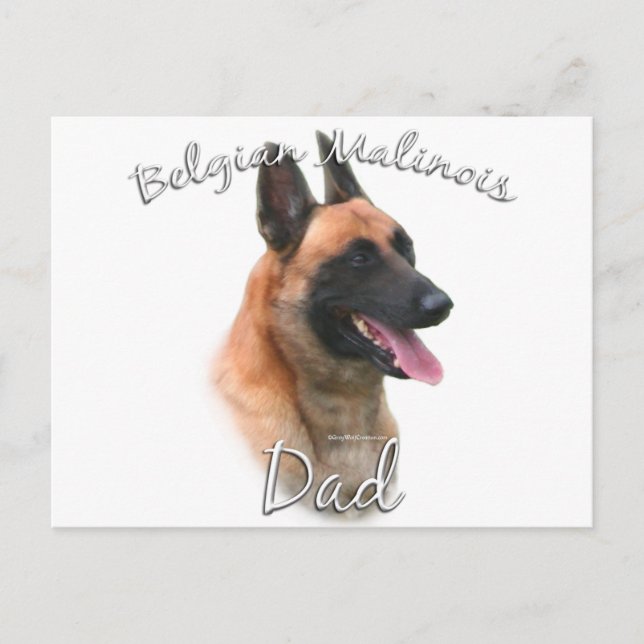 Carte Postale Belge Malinois Papa 2 (Devant)