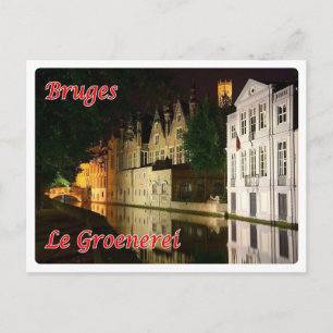 Carte Postale Belgique - Bruges - Le Groenerei par nuit -