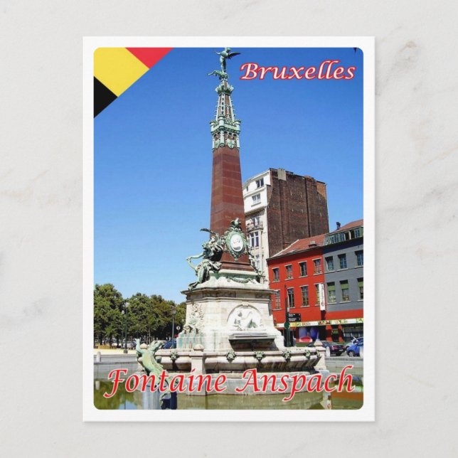Carte Postale Belgique - Bruxelles - Fontaine Anspach - (Devant)